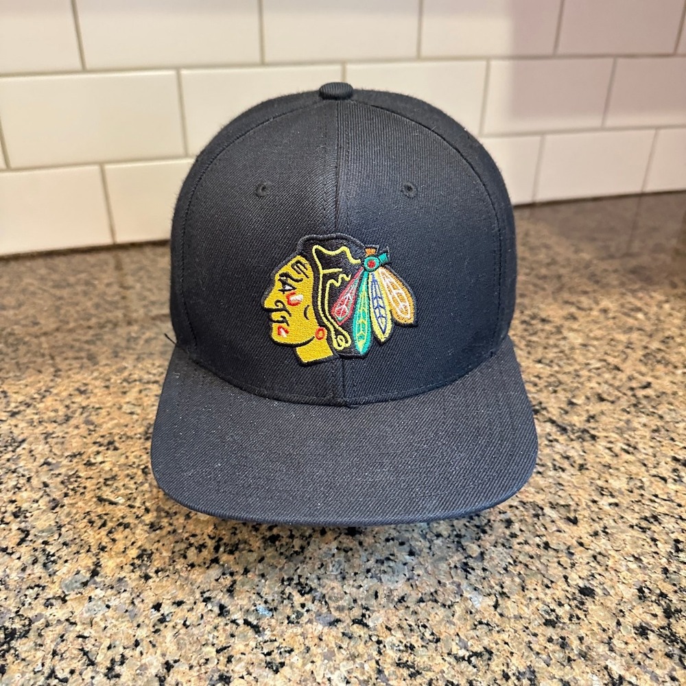 Chicago Blackhawks Mitchell & Ness Snapback Hat Adjustable Black NHL